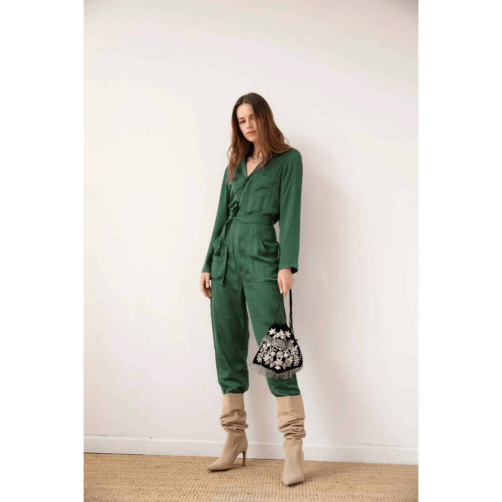 NEW GUADALUPE DESIGN lydia solid jumpsuit in green